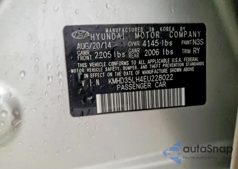 2014 Hyundai Elantra Gt из США, поврежденный, VIN KMHD35LH4EU228022